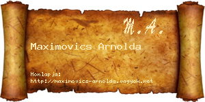 Maximovics Arnolda névjegykártya